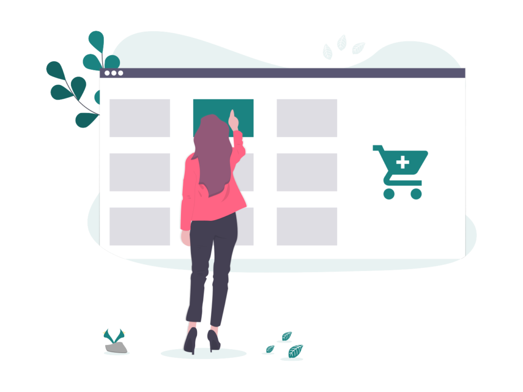 A woman shopping for tradelines on her laptop.